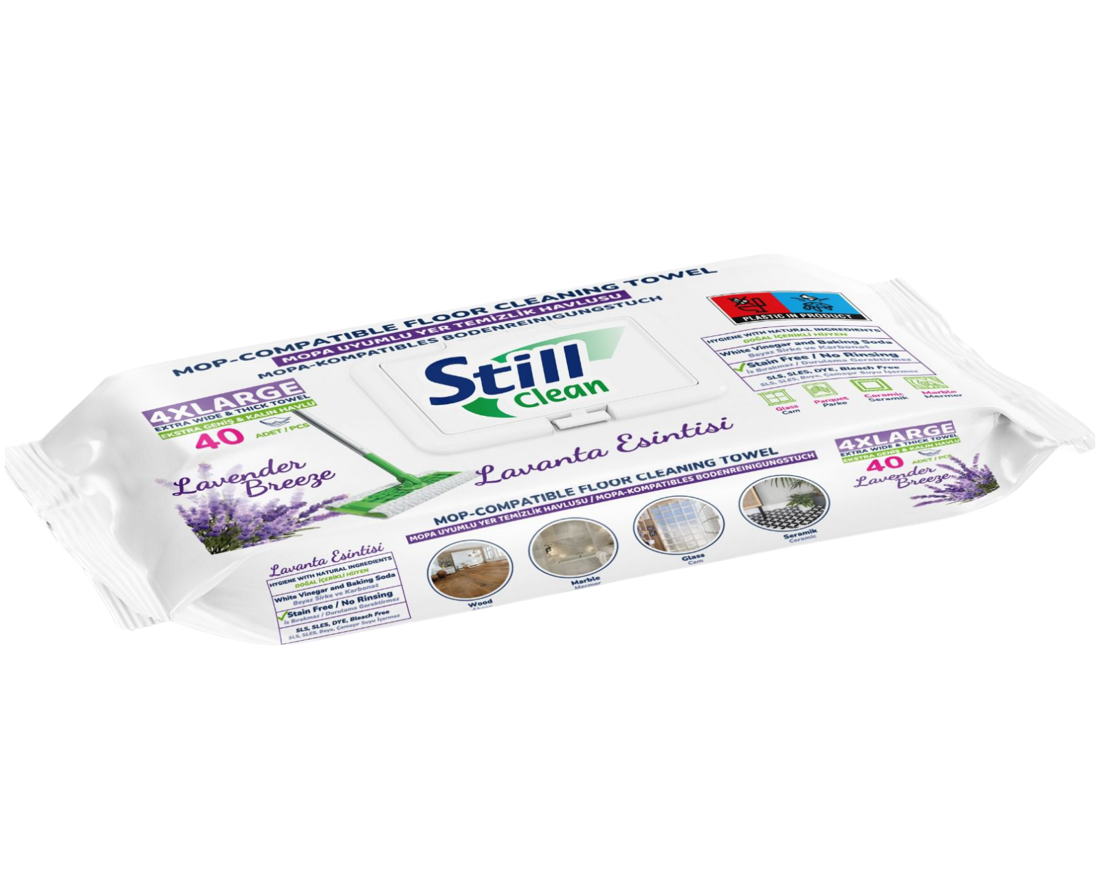 Still Clean Mop-Compatible Floor Cleaning Towels – Lavender Scent